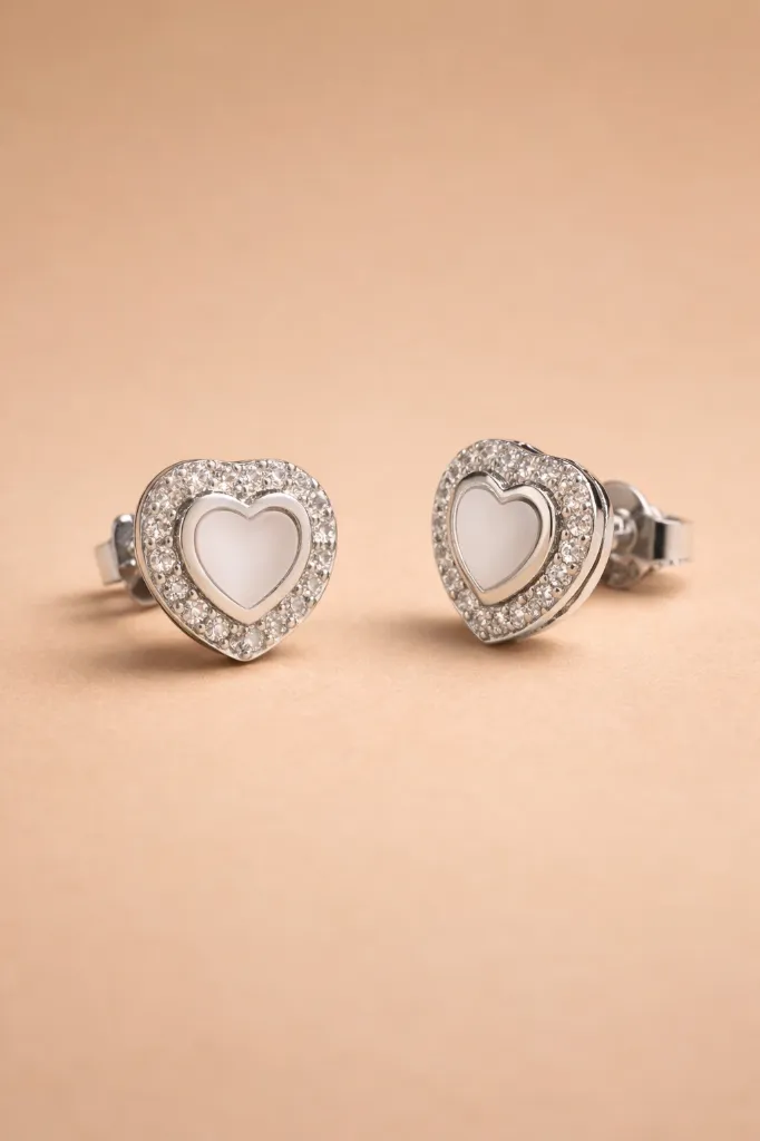 925 Sterling Silver Heart Earrings for Woman – Elegant Everyday Wear