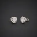 Heart Halo Stud Earrings for Women