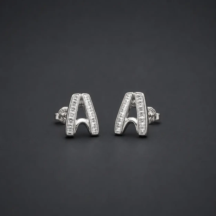 Geometric Baguette Stud Earrings