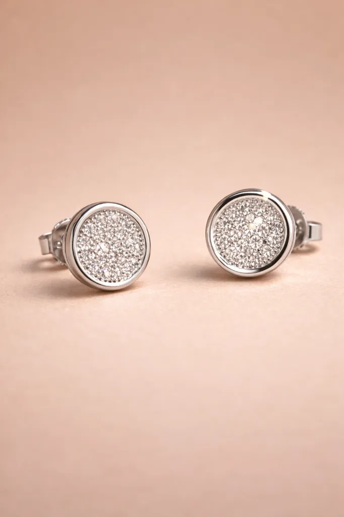 Elegant Silver Diamond Studs for woman – Everyday Luxury