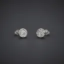 Round Pavé Crystal Stud Earrings