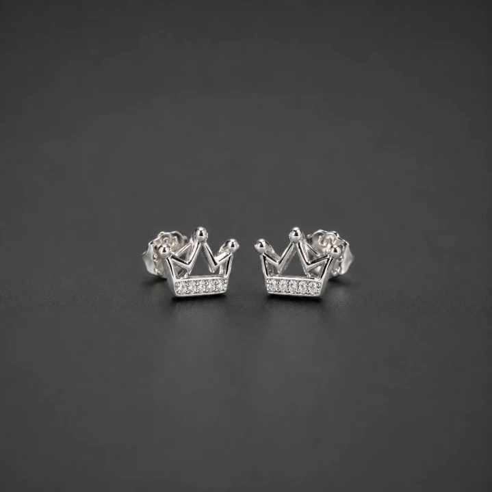 Crown Silver Earrings for Women