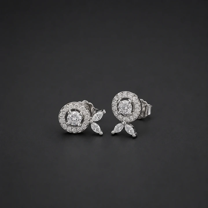 Halo Circle Drop Stud Earrings for Women
