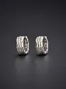 Ribbed Textured Silver Bali Earrings