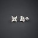 Floral Clover Stud Earrings for Women