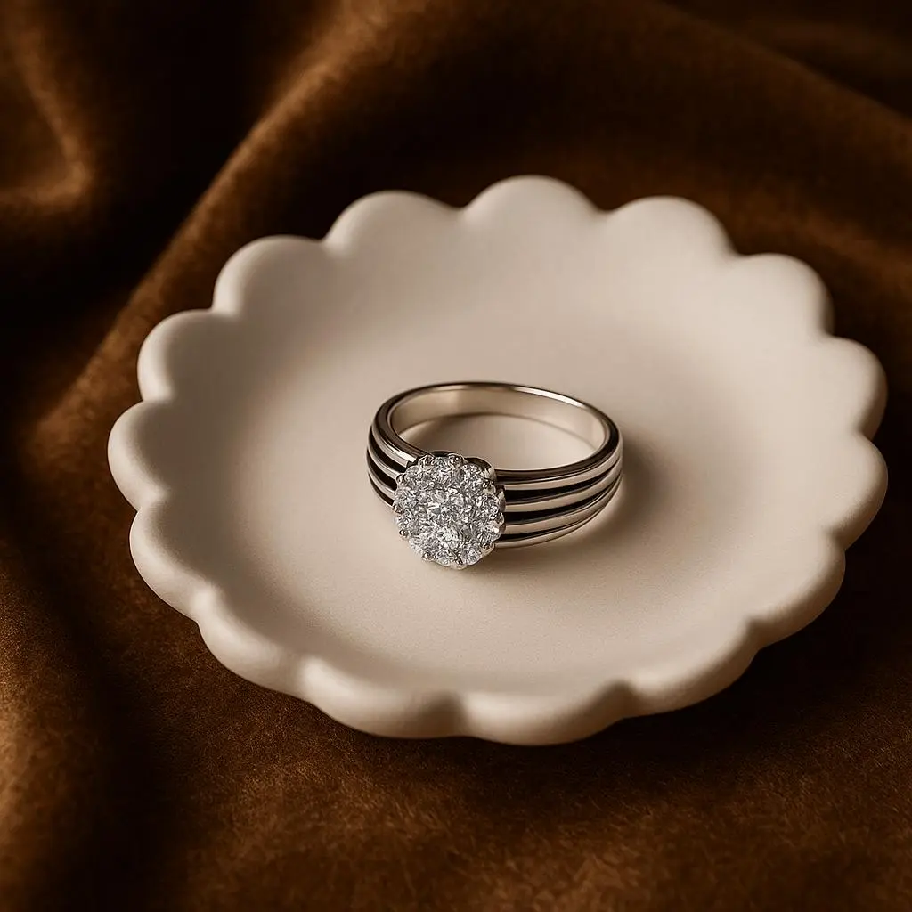 Minimal Silver Stone Ring Men – Modern Luxury Finish