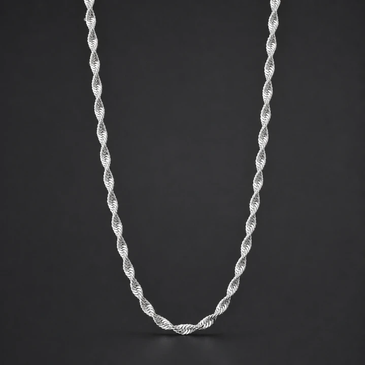 Rope Silver Chain for Men & Women
