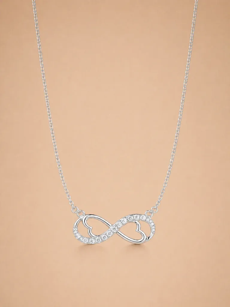 Sterling Silver Infinity Heart Chain for Woman – Elegant & Minimal