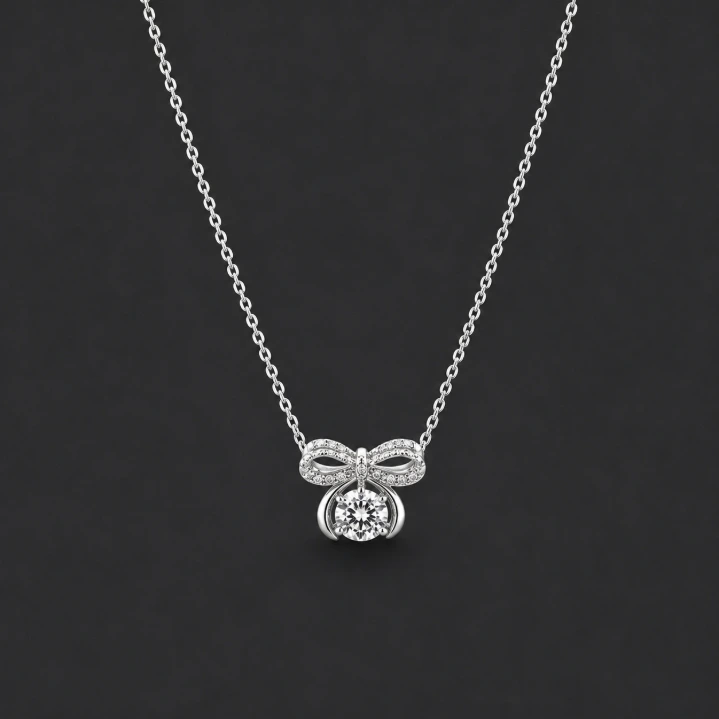 Bow Pendant Necklace for Women