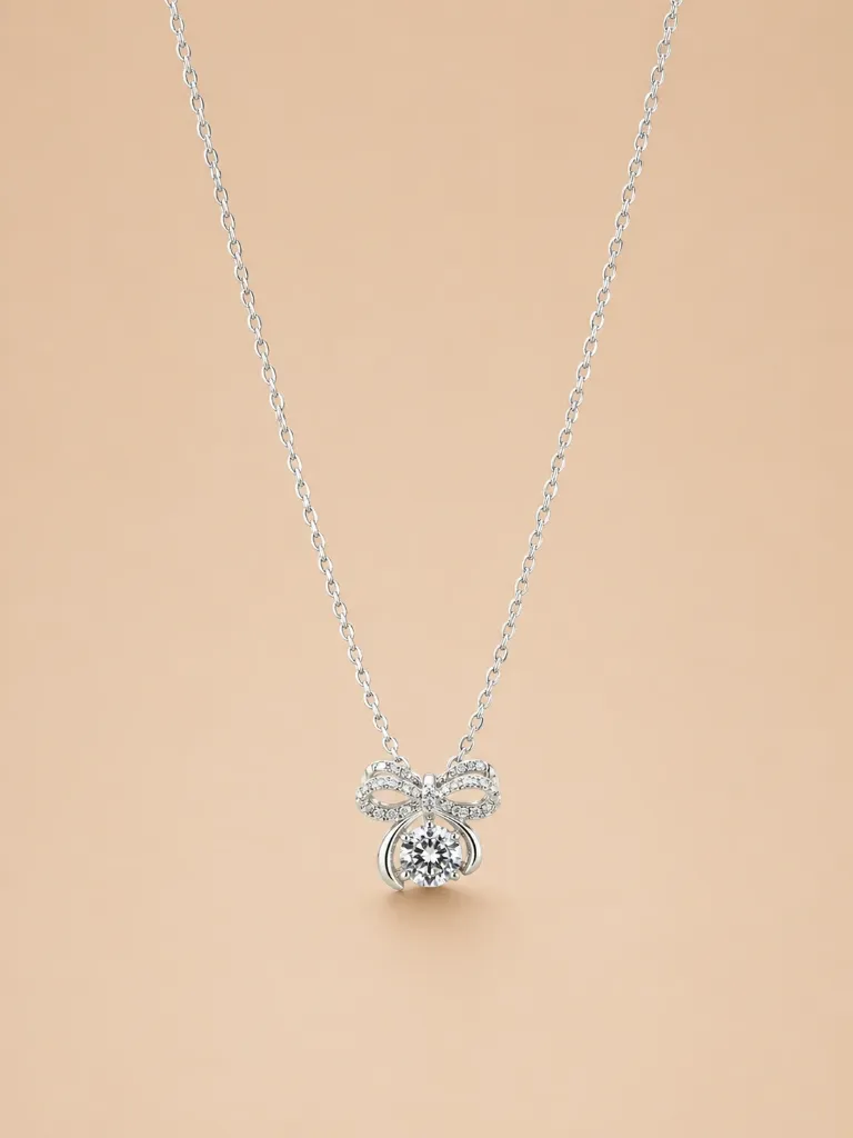 Elegant 925 Bow Pendant Chain for Woman