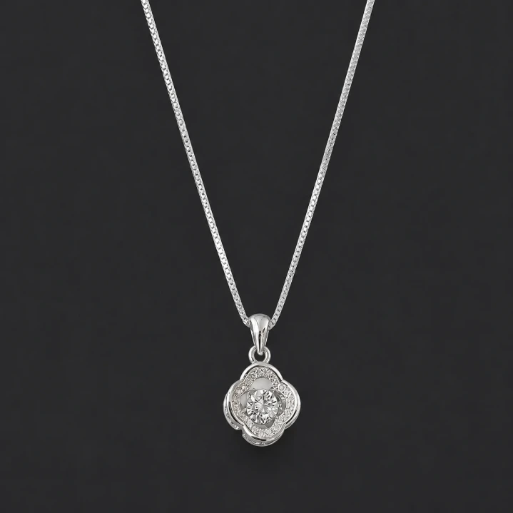 Hexagon Solitaire Pendant Necklace for Women