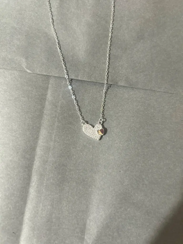 Elegant 925 Silver Heart Pendant Chain for Woman