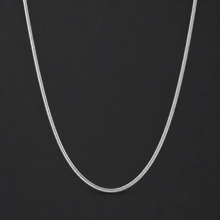 Classic Silver Round Chain for Men & Women (18 Inch)