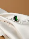 Luxury Emerald 925 Party Ring for Woman