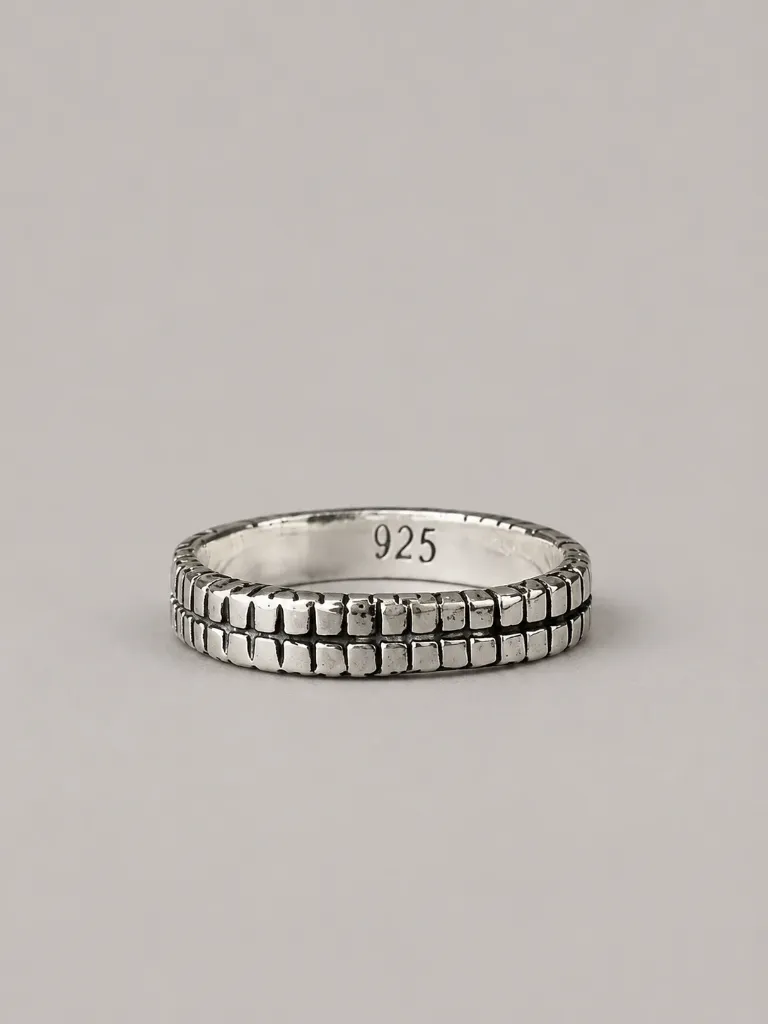 Minimal 925 Silver Square Ring –Oxidized 925 for Men & Woman