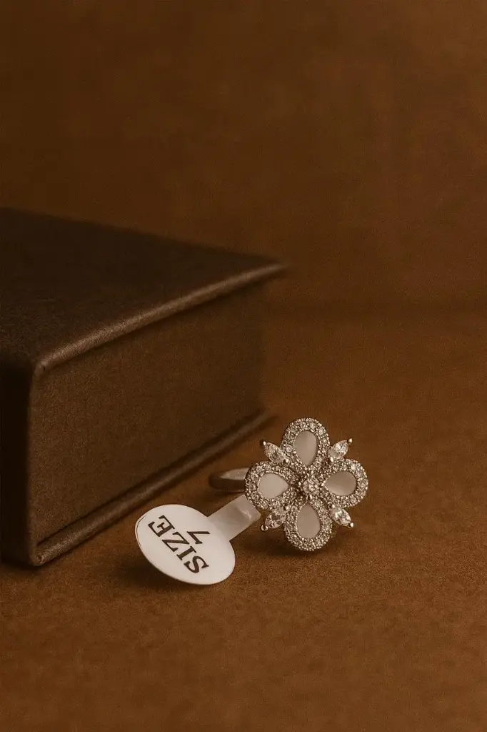 925 Sterling Silver Ring for Woman – Floral Enamel Style