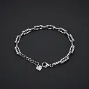 Square Link Diamond Bracelet for Women