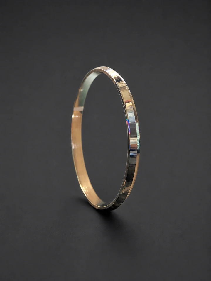 V-Cut Silver Kada for Men