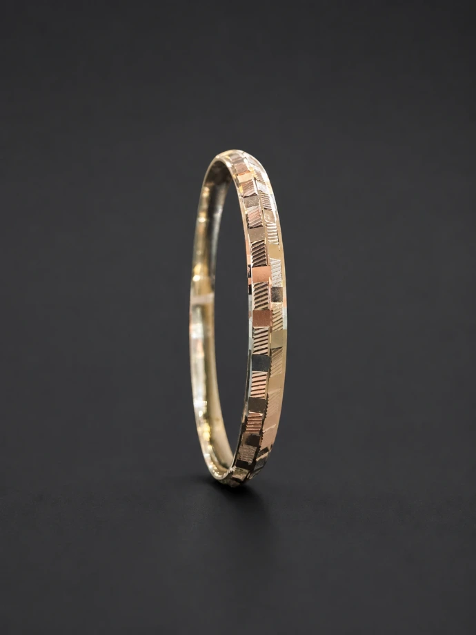 Prism Cut Silver Kada for Men