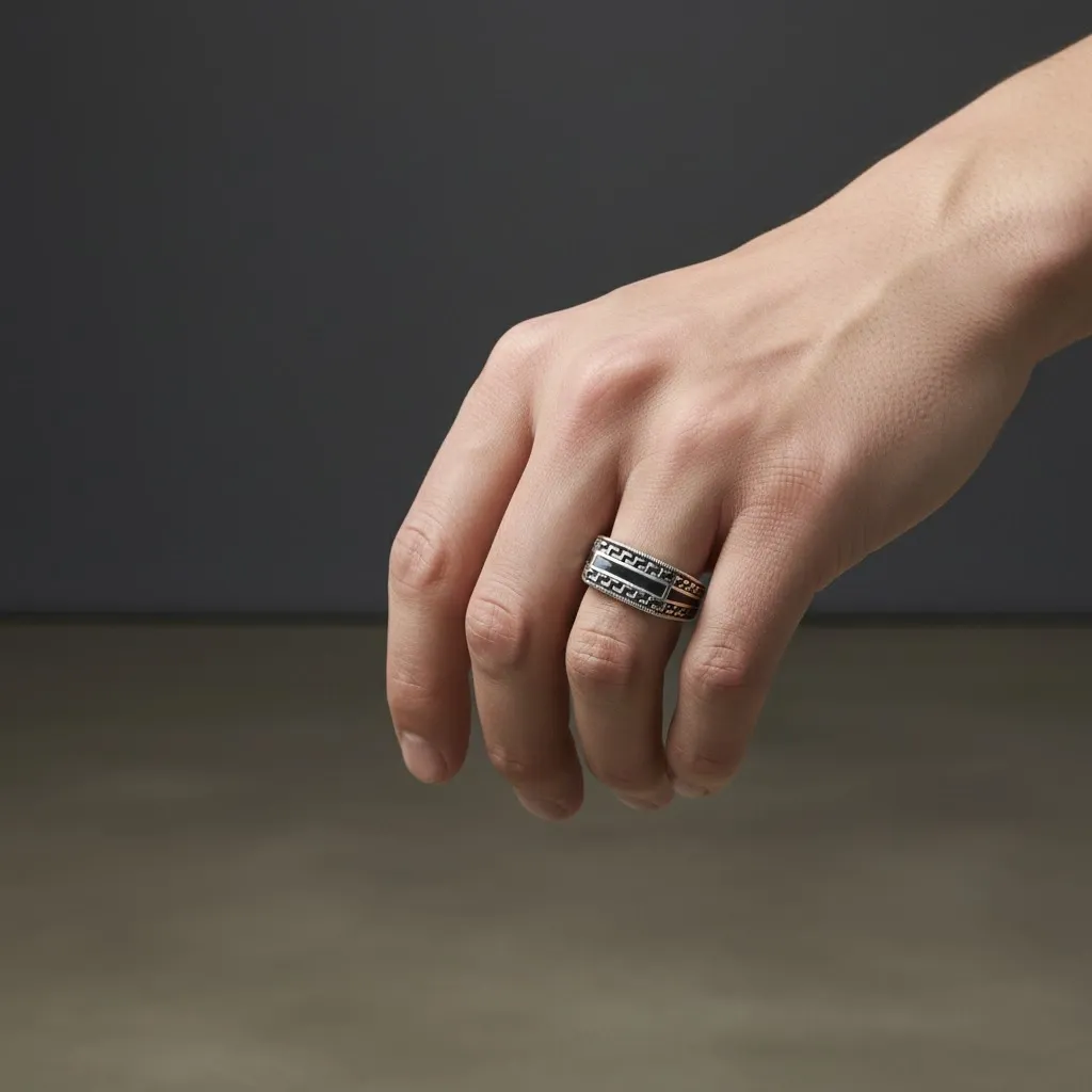 Handcrafted Oxidized Ring for Men