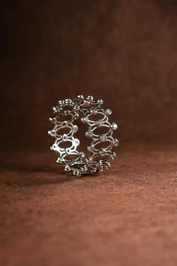 925 Silver Elegant Adjustable Ring & Woman Bracelet