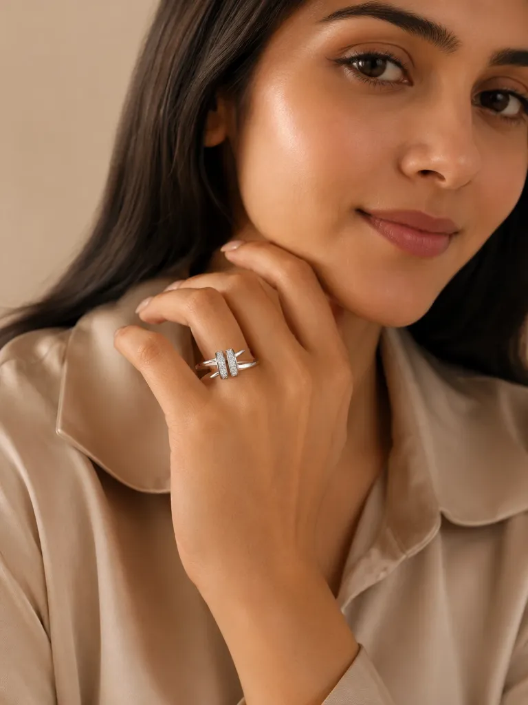 Twisted Silver Ring for Women