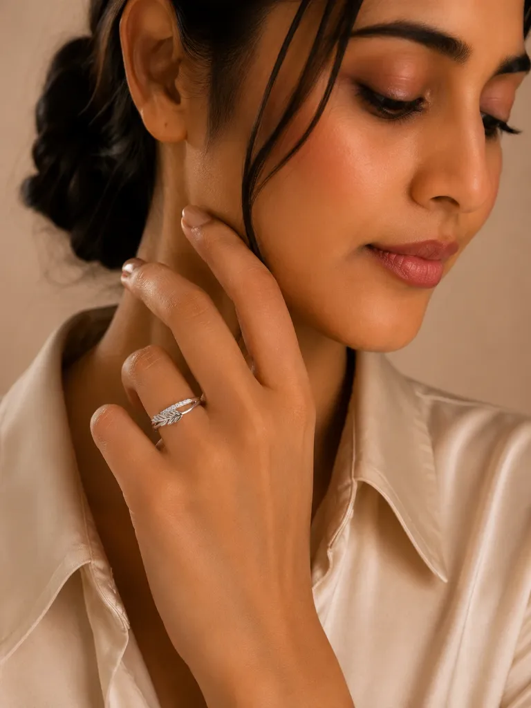 Leaf Silver Ring for Women