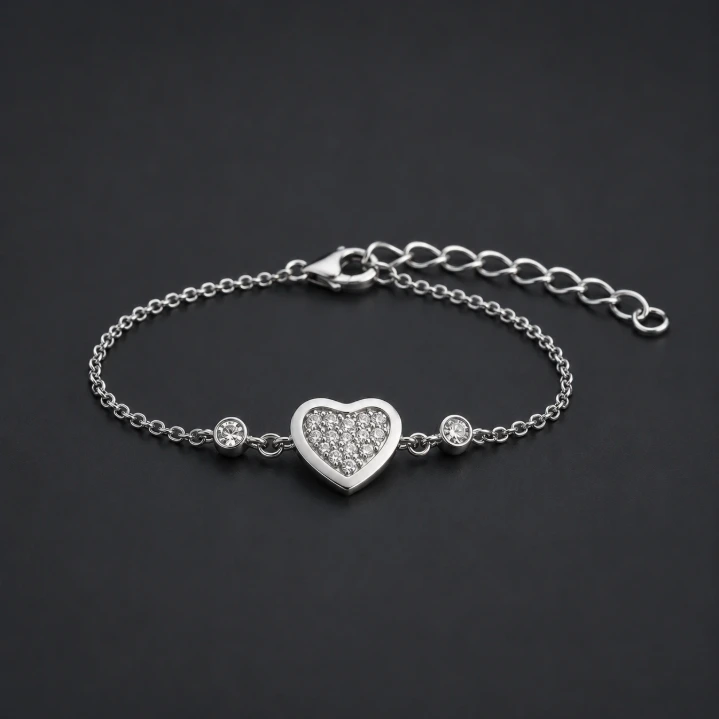 Diamond Heart Bracelet for Women