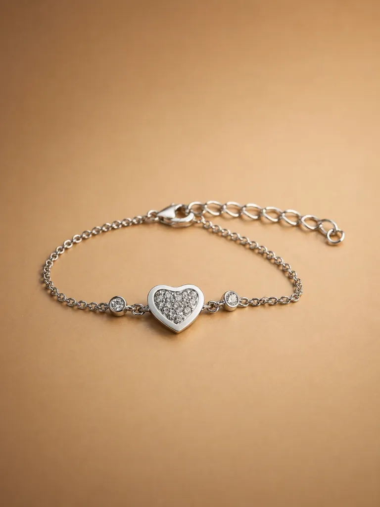 Premium Woman's Silver Heart Bracelet – Elegant Everyday Style