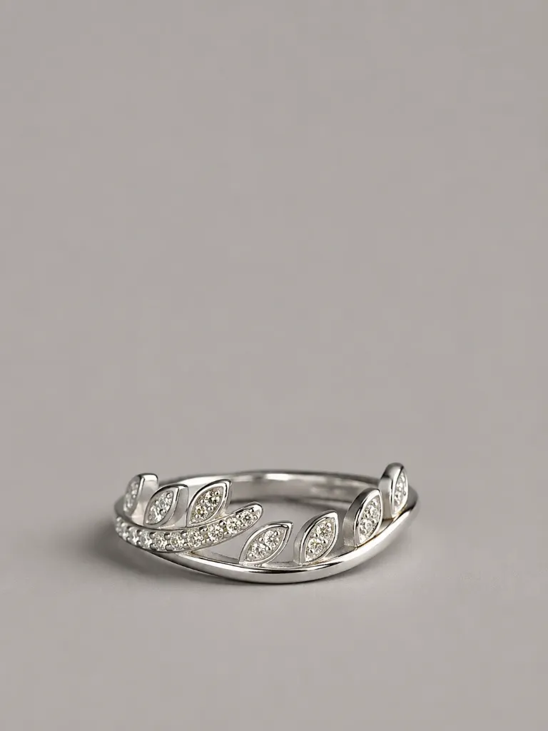 Trendy 925 Leaf Sterling Silver Ring for Woman