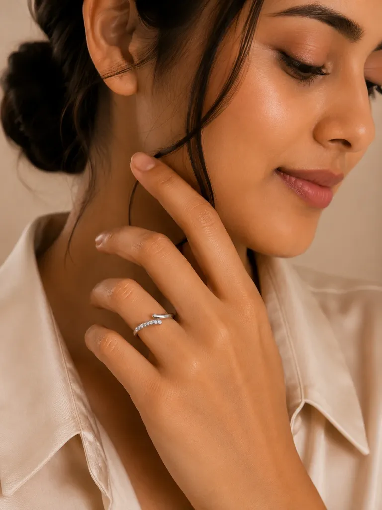 Curve Silver Ring for Women