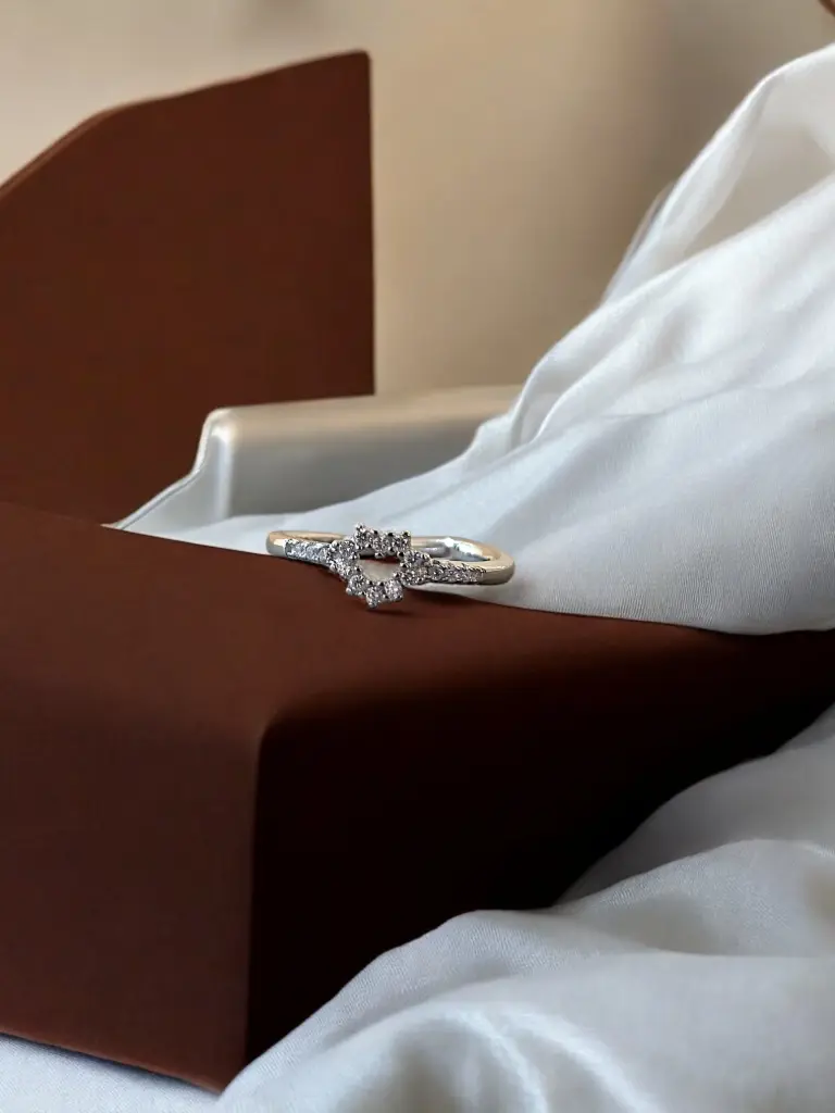 925 Silver Heart Shape Ring for Woman – Elegant Love Design