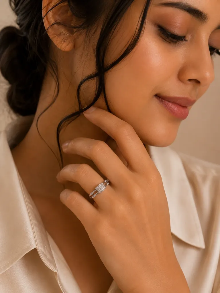 Cluster Silver Ring for Women