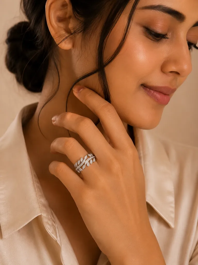 Floral Silver Ring for Women