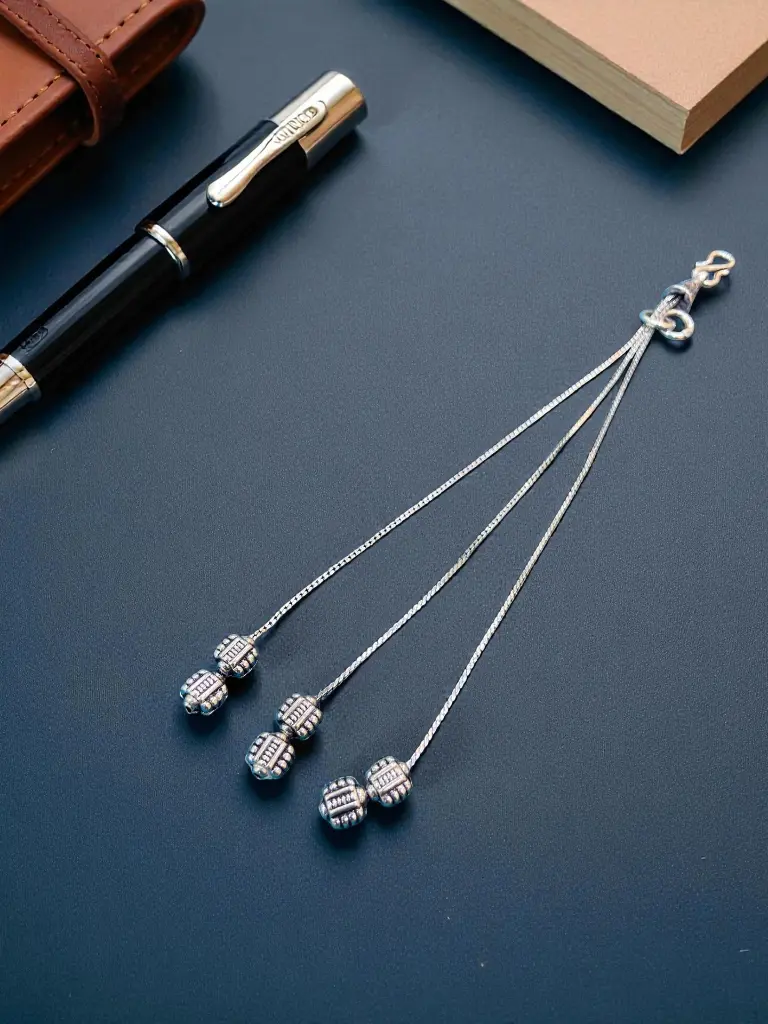 Minimal Silver Oxidized Bracelet – Three-Line Style for Woman