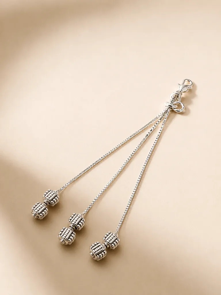 Women’s Oxidized Silver Bracelet – Minimal Chain Design