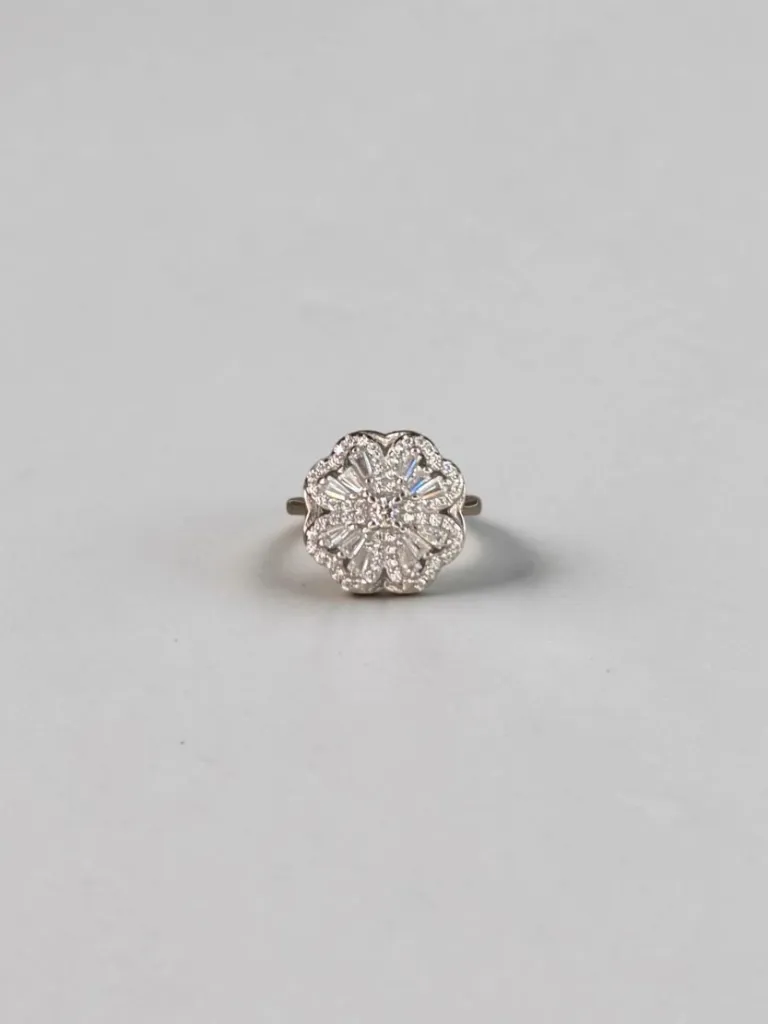 Sterling Silver Cocktail Ring – Floral Design for Stylish Woman