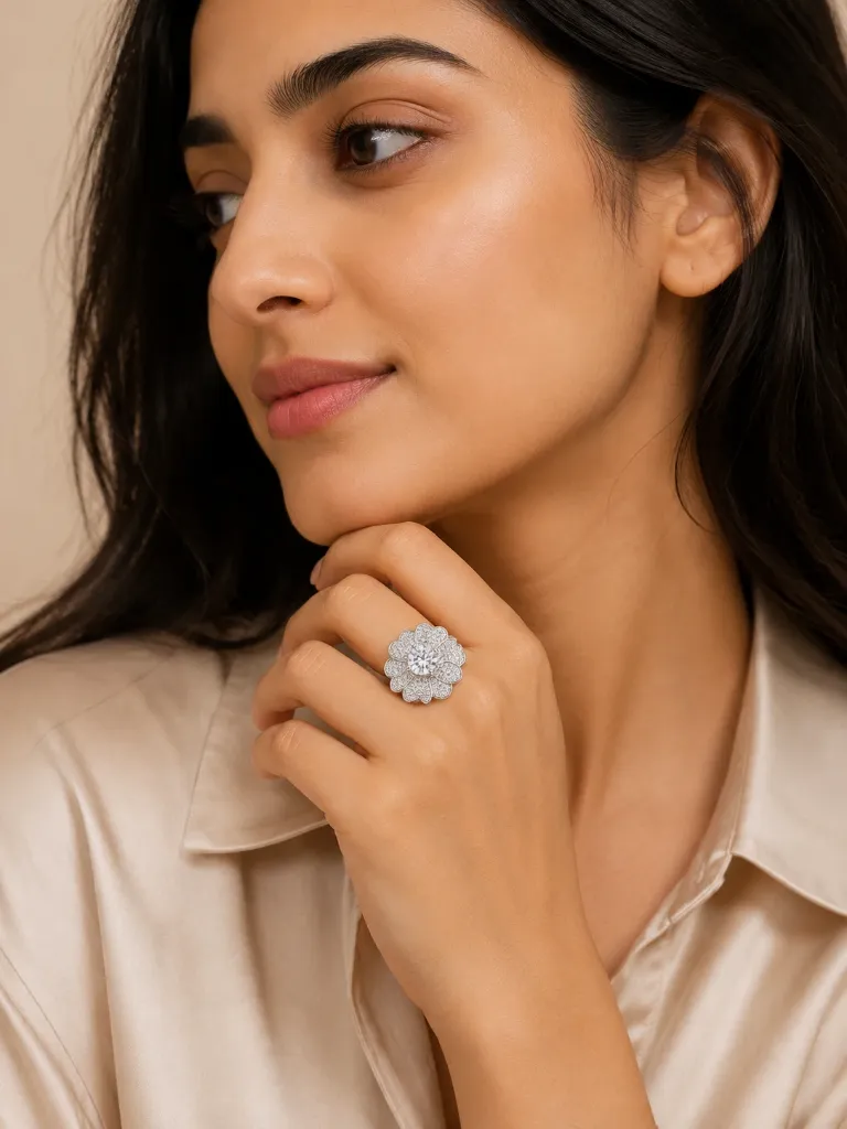 Rose Silver Ring for Women
