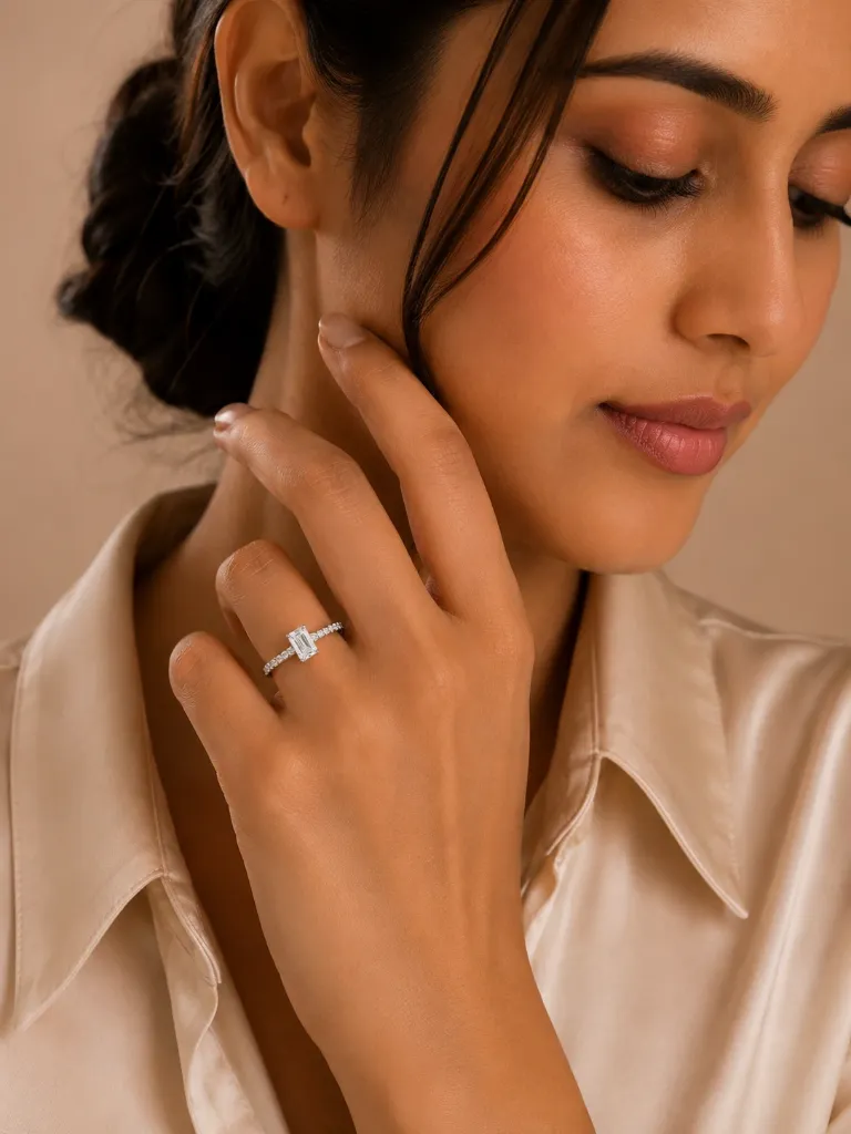 Cubic Solitaire Ring for Women