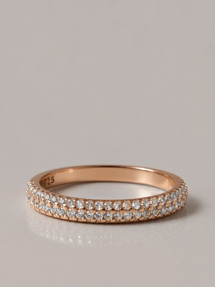 925 Sterling Silver Rose Gold Ring for Woman – Elegant Everyday Luxury