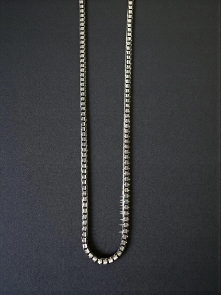 Heavy Oxidized Round Box Chain for Men