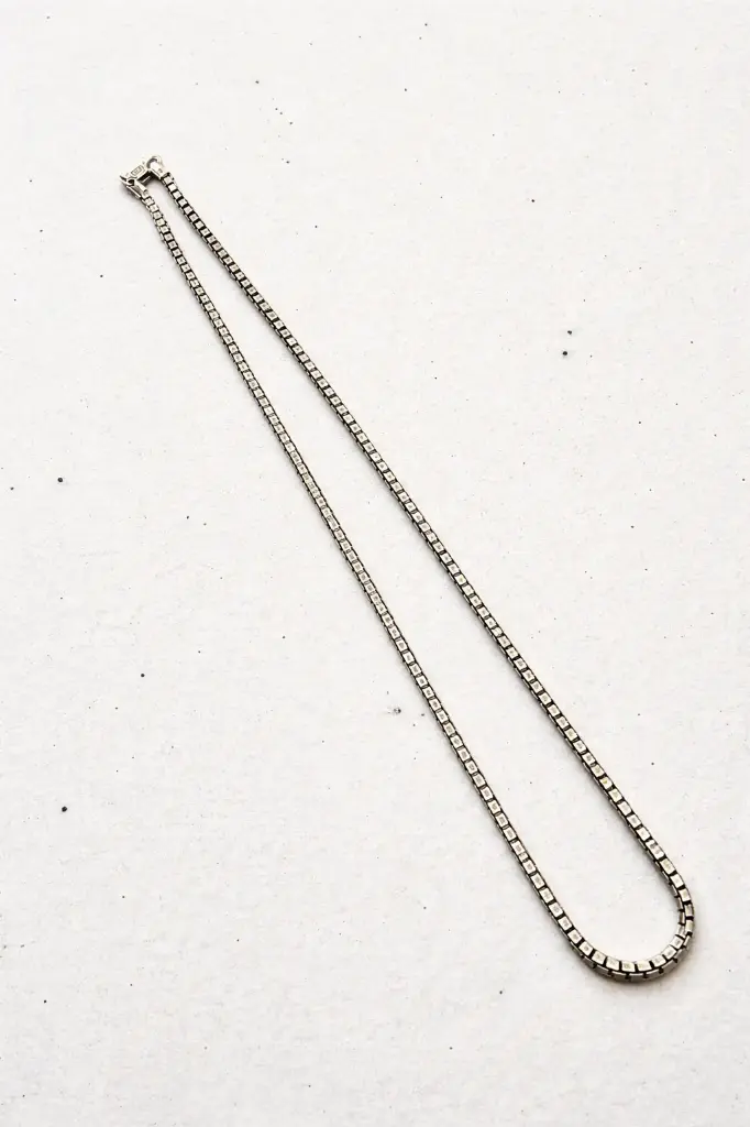 Imported Silver Oxidized Chain for Men – Round Box Design