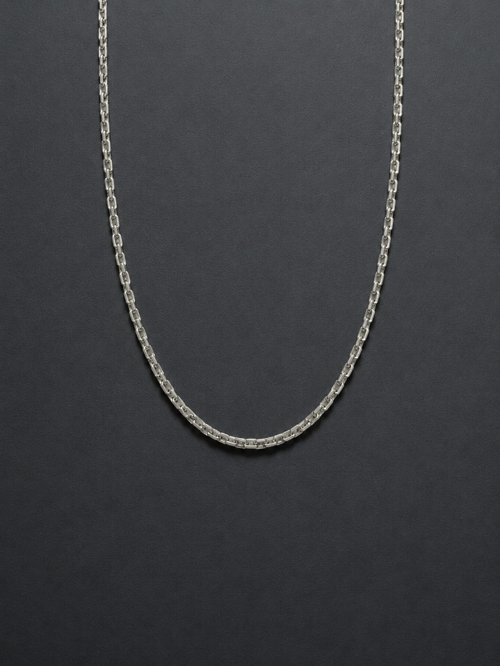 Oval Link Silver Chain for Men
