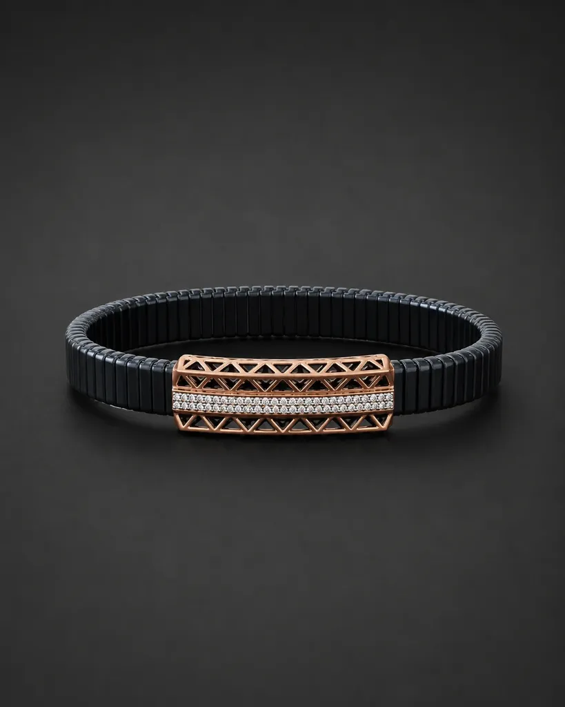 Rose Gold Silicone Bracelet for Men