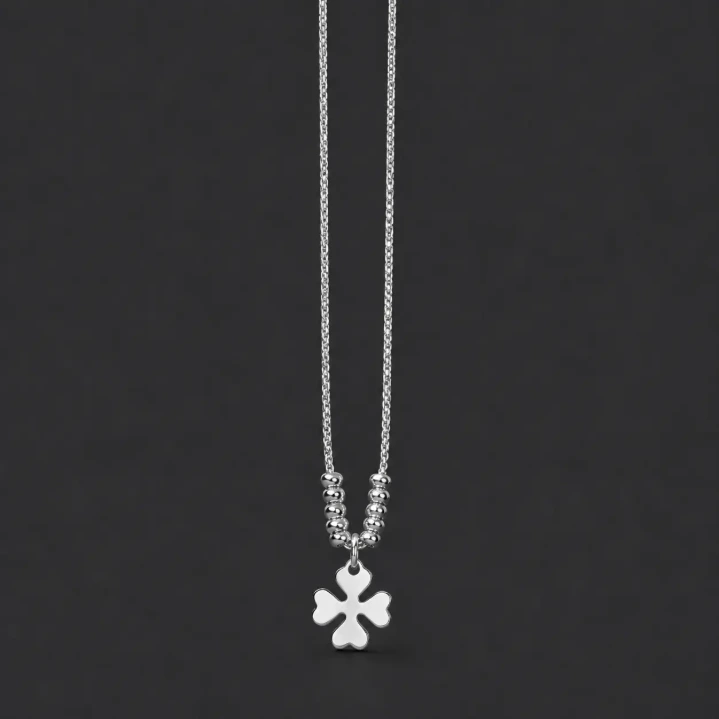 Leaf Pendant Silver Necklace for Women
