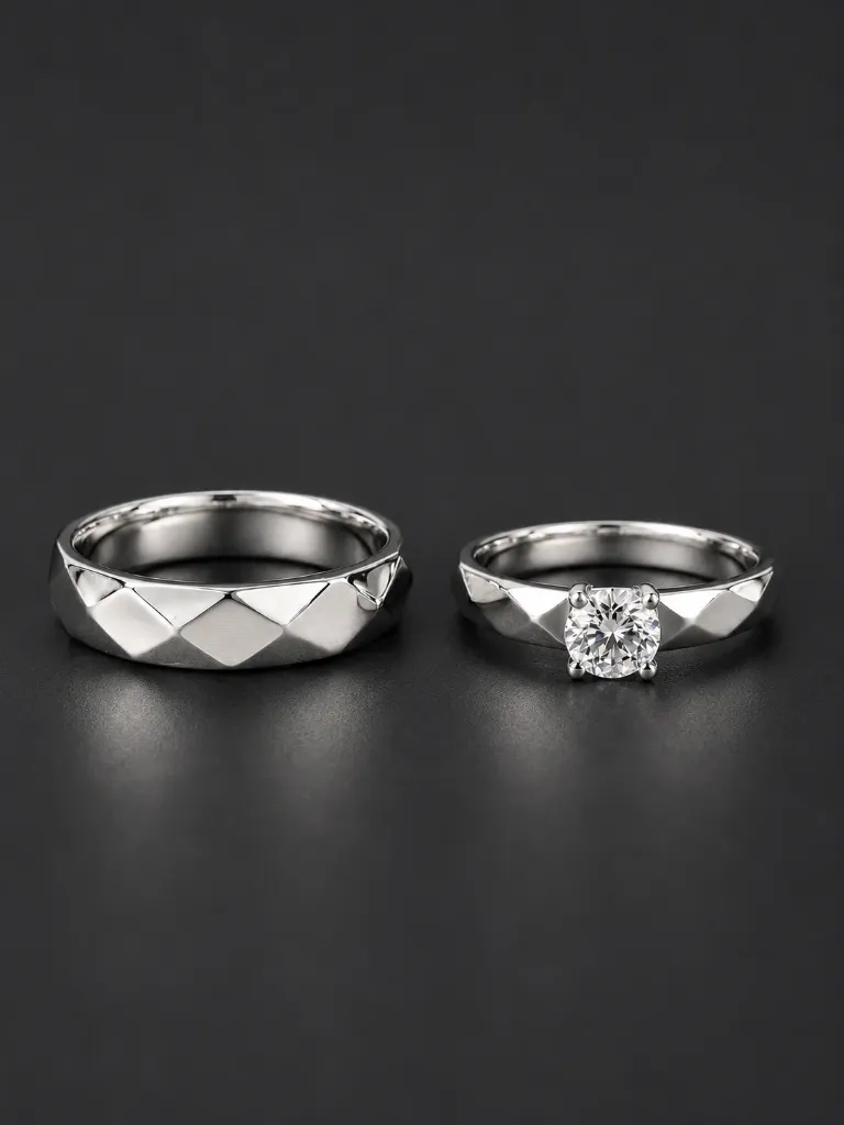 Diamond Cut Couple Bands
