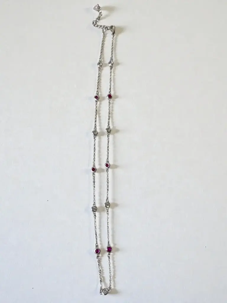 Silver Stone Necklace for Woman – Premium Dokya Chain Design