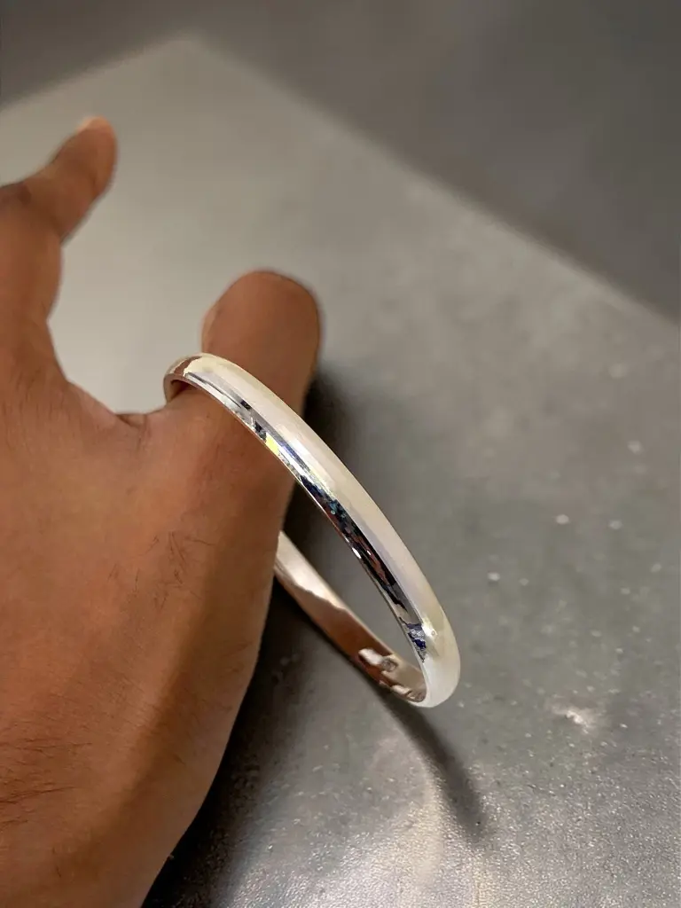 925 Men’s Silver Plain Kada – Timeless, Solid & Stylish