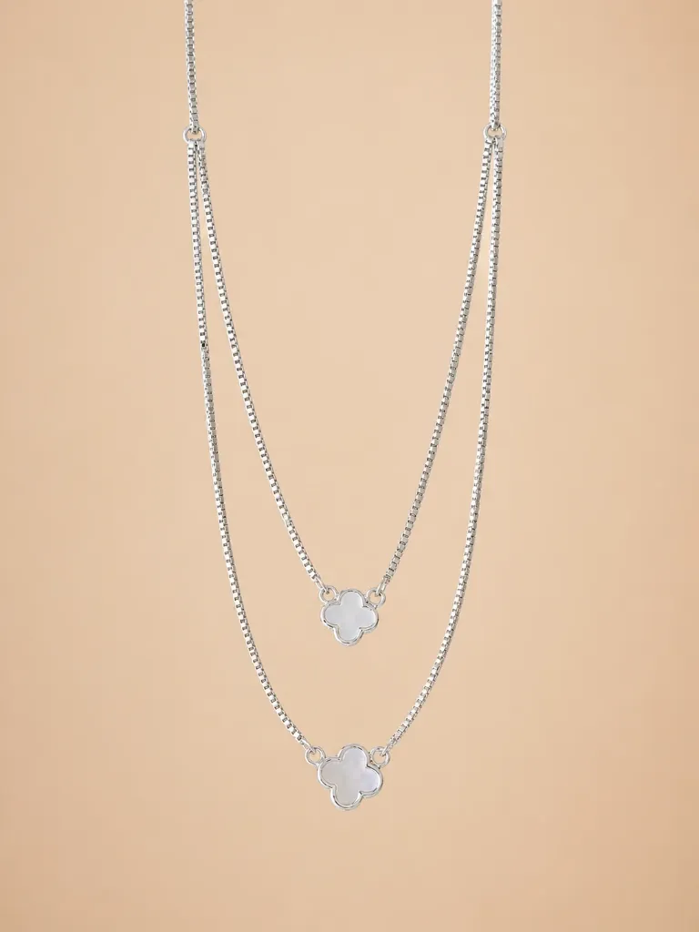 Silver Leaf Necklace for Woman - Everyday Elegant Pendant Chain