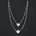 Leaf MOP Pendant Silver Necklace for Women